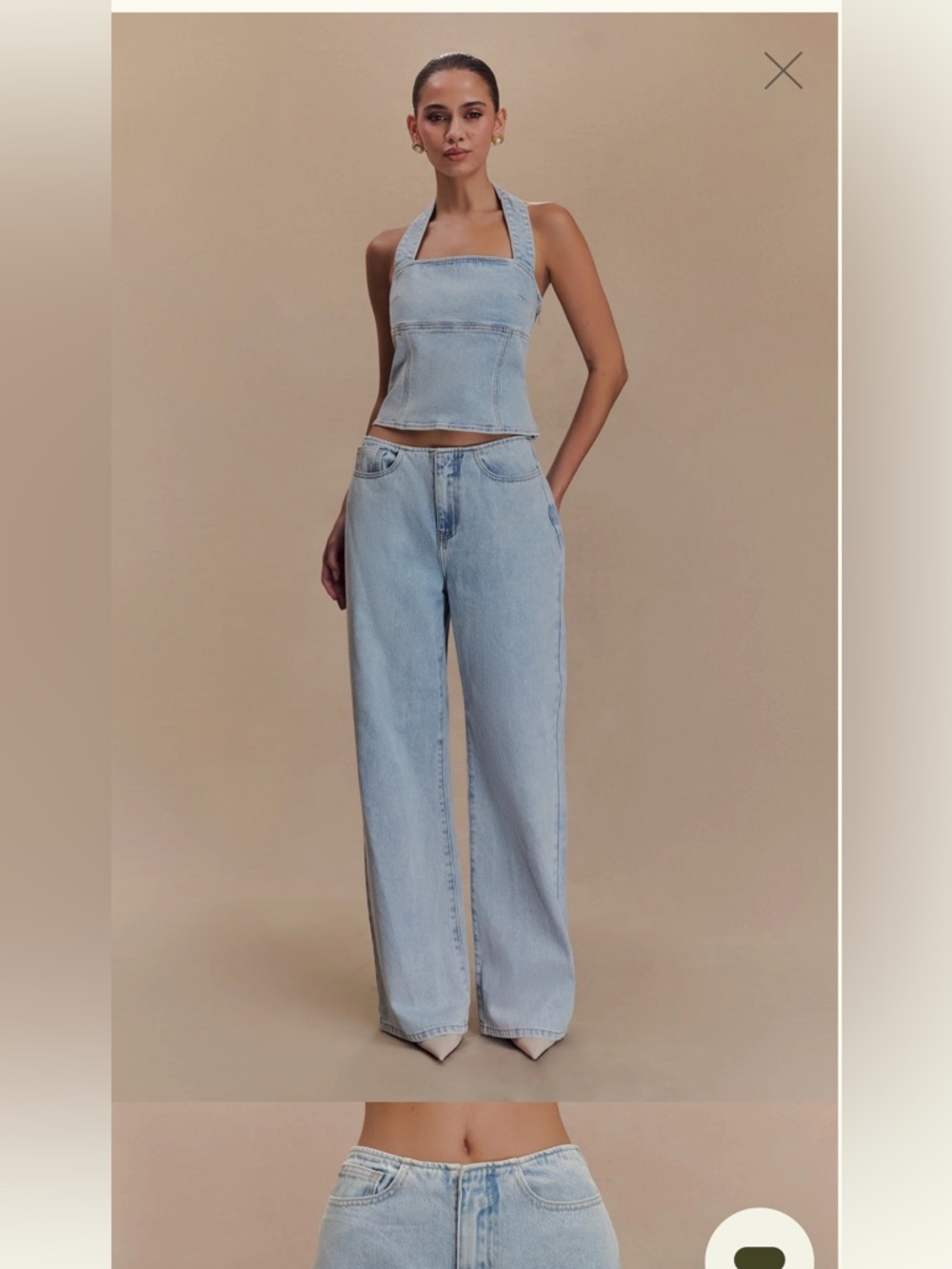 Meshki Caitlin Mid Rise Denim Jeans - Light Blue